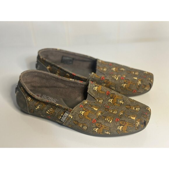 BOBS Shoes Sneakers Women's 7.5 - Dog & Cat Lover All-Over Print Memory Foam - Picture 1 of 6